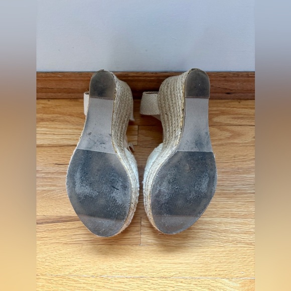 2/$20 - Wild Diva Lounge Lace Espadrille Wedge Sandals, Size 7 | Ivory/Cream - Picture 8 of 9